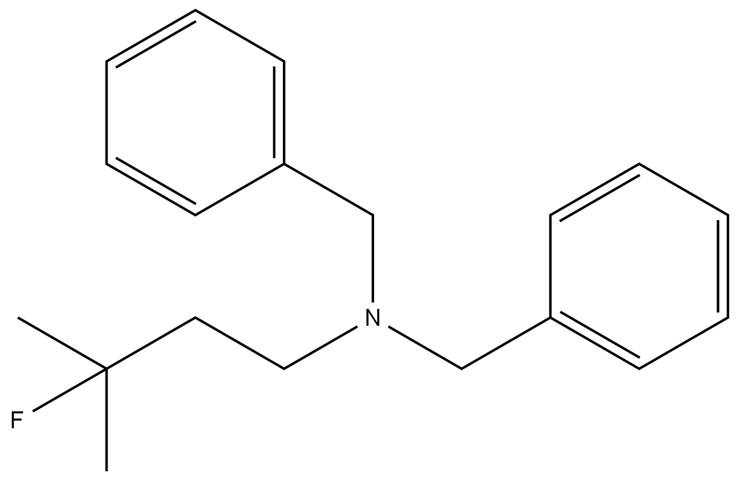 N,N-dibenzyl-3-fluoro-3-methylbutan-1-amine structure