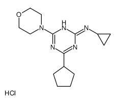 4-cyclopentyl-N-cyclopropyl-6-morpholin-4-yl-1,3,5-triazin-2-amine,hydrochloride Structure