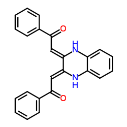 (2Z,2'Z)-2,2'-(1,4-Dihydroquinoxaline-2,3-diylidene)bis(1-phenylethanone) Structure
