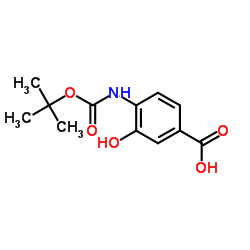 3-Hydroxy-4-({[(2-methyl-2-propanyl)oxy]carbonyl}amino)benzoic acid结构式