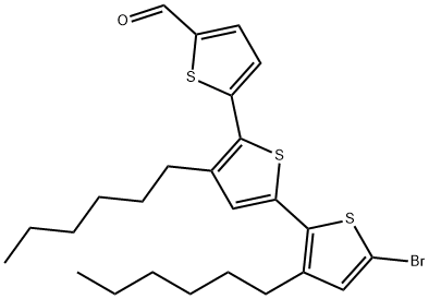 5''-Bromo-3',3''-dihexyl-[2,2':5',2''-terthiophene]-5-carbaldehyde Structure