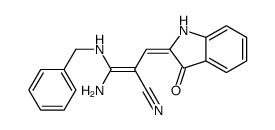 (Z)-3-amino-3-(benzylamino)-2-[(Z)-(3-oxo-1H-indol-2-ylidene)methyl]prop-2-enenitrile结构式