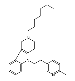 2,3,4,5-Tetrahydro-2-heptyl-5-[2-(6-methyl-3-pyridyl)ethyl]-1H-pyrido[4,3-b]indole Structure