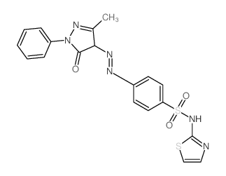 Benzenesulfonamide,4-[2-(4,5-dihydro-3-methyl-5-oxo-1-phenyl-1H-pyrazol-4-yl)diazenyl]-N-2-thiazolyl- structure