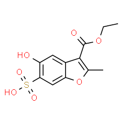 3-(ethoxycarbonyl)-5-hydroxy-2-methylbenzofuran-6-sulfonic acid structure