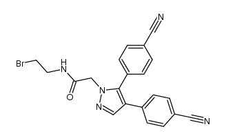 2-[4,5-Bis(4-cyanophenyl)-1H-pyrazol-1-yl]-N-(2-bromoethyl)-acetamide Structure