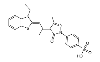 4-[4-[2-(3-ethyl-2(3H)-benzothiazolylidene)-1-methylethylidene]-4,5-dihydro-3-methyl-5-oxo-1H-pyrazol-1-yl]benzenesulphonic acid Structure