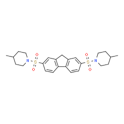 2,7-bis((4-methylpiperidin-1-yl)sulfonyl)-9H-fluorene结构式