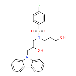 N-[3-(9H-Carbazol-9-yl)-2-hydroxypropyl]-4-chloro-N-(3-hydroxypropyl)benzenesulfonamide结构式