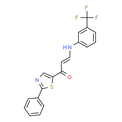 1-(2-PHENYL-1,3-THIAZOL-5-YL)-3-[3-(TRIFLUOROMETHYL)ANILINO]-2-PROPEN-1-ONE结构式