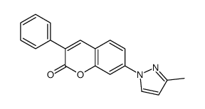 7-(3-methylpyrazol-1-yl)-3-phenylchromen-2-one结构式