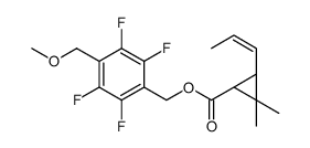 [2,3,5,6-tetrafluoro-4-(methoxymethyl)phenyl]methyl (1S,3R)-2,2-dimethyl-3-[(E)-prop-1-enyl]cyclopropane-1-carboxylate结构式