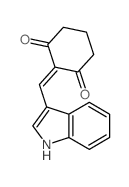 2-(1H-indol-3-ylmethylidene)cyclohexane-1,3-dione structure