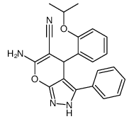 6-amino-3-phenyl-4-(2-propan-2-yloxyphenyl)-2,4-dihydropyrano[2,3-c]pyrazole-5-carbonitrile结构式