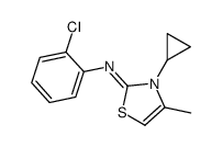 N-(2-chlorophenyl)-3-cyclopropyl-4-methyl-1,3-thiazol-2-imine结构式