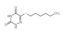 6-(Hexylthio)-as-triazine-3,5(2H,4H)-dione structure