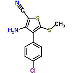 3-Amino-4-(4-chlorophenyl)-5-(methylsulfanyl)-2-thiophenecarbonitrile结构式