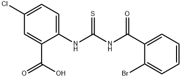 2-[[[(2-bromobenzoyl)amino]thioxomethyl]amino]-5-chloro-benzoic acid结构式