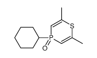 4-cyclohexyl-2,6-dimethyl-1,4λ5-thiaphosphinine 4-oxide结构式