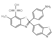 2-(4-aminophenyl)-6-methyl[2,6'-bibenzothiazole]-7-sulphonic acid结构式