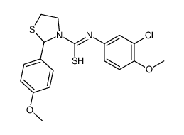 3-Thiazolidinecarbothioamide,N-(3-chloro-4-methoxyphenyl)-2-(4-methoxyphenyl)-(9CI)结构式