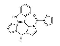 [2-(1H-indol-3-yl)-3-(thiophene-2-carbonyl)-2H-imidazol-1-yl]-thiophen-2-ylmethanone结构式