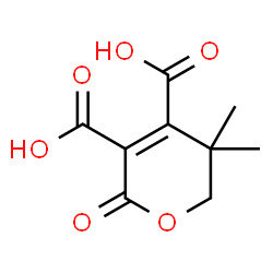 5,6-Dihydro-5,5-dimethyl-2-oxo-2H-pyran-3,4-dicarboxylic acid结构式