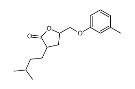 3-(3-methylbutyl)-5-[(3-methylphenoxy)methyl]oxolan-2-one Structure