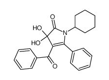 4-Benzoyl-1-cyclohexyl-3,3-dihydroxy-5-phenyl-1,3-dihydro-pyrrol-2-one Structure