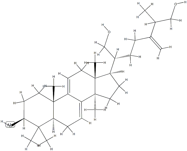24-Methylene-5α-lanosta-7,9(11)-diene-3β,21,26-triol结构式