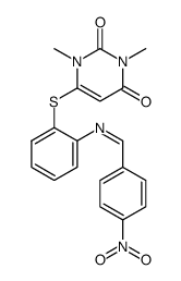 1,3-dimethyl-6-[2-(4-nitro-benzylideneamino)-phenylsulfanyl]-1H-pyrimidine-2,4-dione结构式