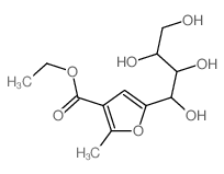 ethyl 2-methyl-5-(1,2,3,4-tetrahydroxybutyl)furan-3-carboxylate结构式
