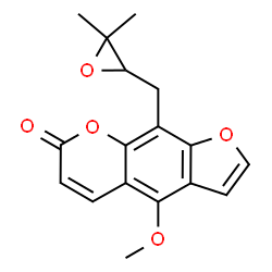 9-[(3,3-Dimethyloxiran-2-yl)methyl]-4-methoxy-7H-furo[3,2-g][1]benzopyran-7-one结构式