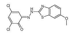 2,4-dichloro-6-[(6-methoxy-1,3-benzothiazol-2-yl)hydrazinylidene]cyclohexa-2,4-dien-1-one Structure