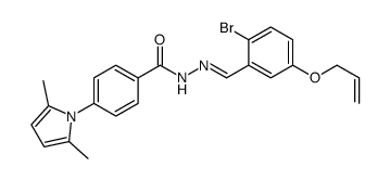N-[(2-bromo-5-prop-2-enoxyphenyl)methylideneamino]-4-(2,5-dimethylpyrrol-1-yl)benzamide结构式