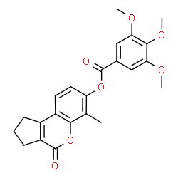 (6-methyl-4-oxo-2,3-dihydro-1H-cyclopenta[c]chromen-7-yl) 3,4,5-trimethoxybenzoate结构式