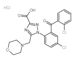 1-[4-chloro-2-(2-chlorobenzoyl)phenyl]-5-(morpholinomethyl)-1H-1,2,4-triazole-3-carboxylic acid monohydrochloride Structure
