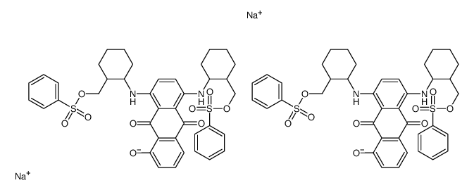 disodium [(9,10-dihydro-5-hydroxy-9,10-dioxo-1,4-anthrylene)bis(iminocyclohexane-1,2-diylmethylene)]bis(benzenesulphonate) Structure