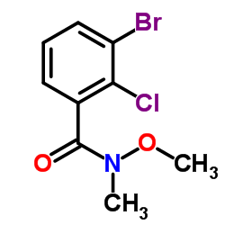 3-Bromo-2-chloro-N-methoxy-N-methylbenzamide结构式