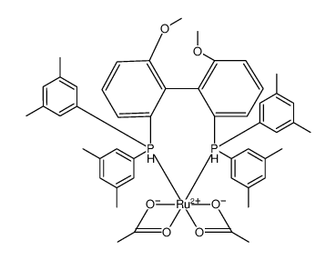 Ruthenium, bis(acetato-κO,κO')[[(1S)-6,6'-dimethoxy[1,1'-biphenyl]-2,2'-diyl]bis[bis(3,5-dimethylphenyl)phosphine-κP]]-, (OC-6-22) Structure