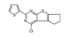 5H-Cyclopenta[4,5]thieno[2,3-d]pyrimidine, 4-chloro-6,7-dihydro-2-(2-thienyl) Structure
