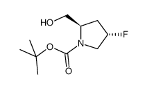 4-(S)-fluoro-2-(R)-hydroxymethylpyrrolidine-1-carboxylic acid tert-butyl ester结构式