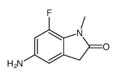 5-amino-7-fluoro-1-methyl-3H-indol-2-one结构式