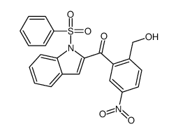 [1-(benzenesulfonyl)indol-2-yl]-[2-(hydroxymethyl)-5-nitrophenyl]methanone结构式
