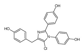 4,4'-(5-Chloro-4-(4-hydroxybenzyl)-1H-imidazole-1,2-diyl)diphenol结构式