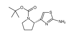 (S)-tert-butyl 2-(2-aminothiazol-4-yl)pyrrolidine-1-carboxylate结构式