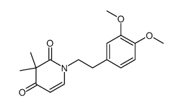 3,3-dimethyl-5,6-dehydro-1-(3,4-dimethoxyphenethyl)pyperidine-2,4-dione结构式
