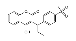 4-Hydroxy-3-<3-(4-methylsulfonylphenyl)-propyl>-2H-1-benzopyran-2-on结构式