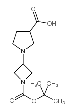 1-(1-tert-butoxycarbonyl-azetidin-3-yl)-pyrrolidine-3-carboxylic acid结构式