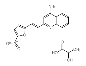 2-hydroxypropanoic acid; 2-[(E)-2-(5-nitro-2-furyl)ethenyl]quinolin-4-amine结构式